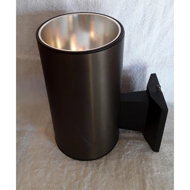 German Cylindrical Brown Anodized and Satin Aluminum Wall Lamp from Hoffmeister, 1980s For Sale - Image 6 of 6