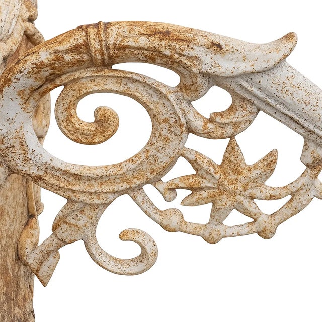 Cream 19th C. Cast-Iron Lion Head Architectural Salvage Bracket (1 Piece) For Sale - Image 8 of 10