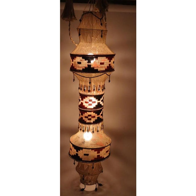 Native American Macrame Boho Staircase Hanging Lamp, 1970s For Sale - Image 14 of 18
