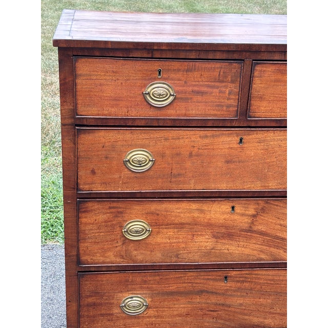 Mid 19th C. English "Two Over Three" Chest of Drawers - Highly Detailed, Original Brasses For Sale - Image 13 of 17