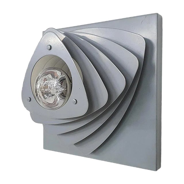 Mid-Century Grey Metal Wall Light, the Netherlands, 1960s For Sale