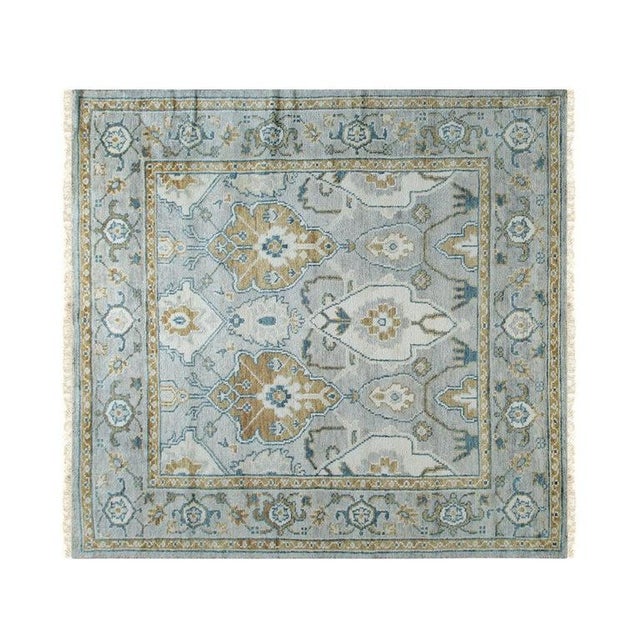 12x15 Gray Hand-Knotted Wool Framed Rosettes Geometric Modern Carpet Rug For Sale - Image 9 of 10