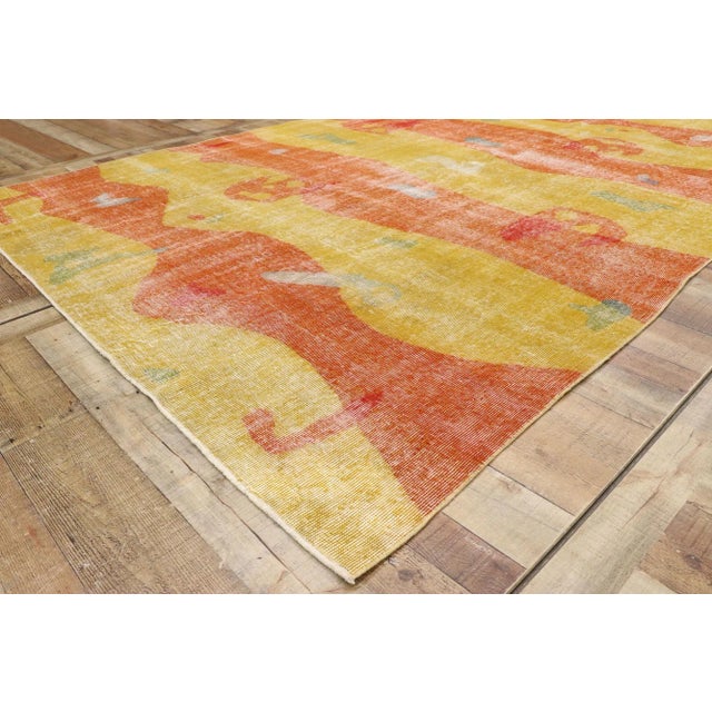 Textile Zeki Muren Vintage Turkish Sivas Rug - 07'02 X 10'04 For Sale - Image 7 of 10