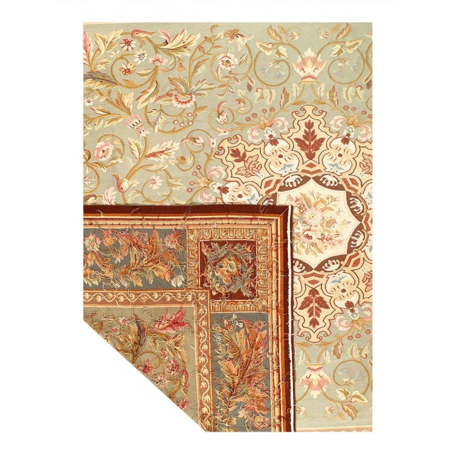 Traditional Pasargad DC Fine Hand Knotted Chinese Abusson Rug For Sale - Image 3 of 3