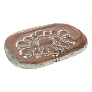 Vintage Swiss Art Glass Butter or Cheese Plate from Glasi Hergiswil, 1970s For Sale