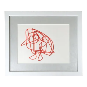 1992 James Purdy Abstract Red Bird Drawing