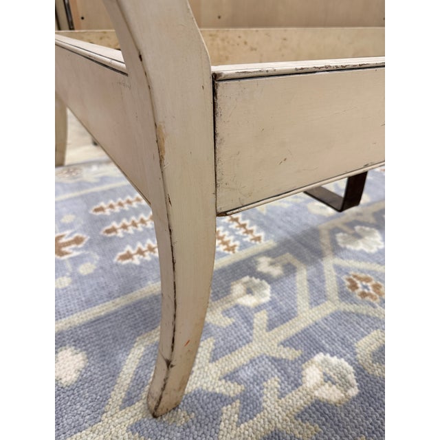 Antique French Painted Twin Bed With Carved Swan Heads & Lyre Motifs For Sale In New York - Image 6 of 11