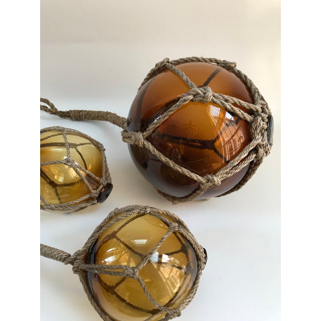 Large Vintage Nautical HandBlown Glass Fishing Floats Set of 3 Chairish