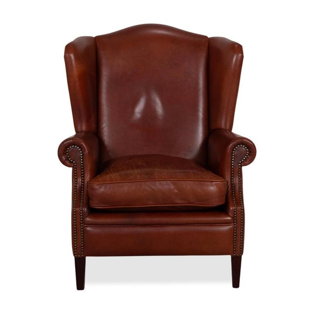 Vintage Chesterfield Cognac Leather Armchair For Sale - Image 13 of 14
