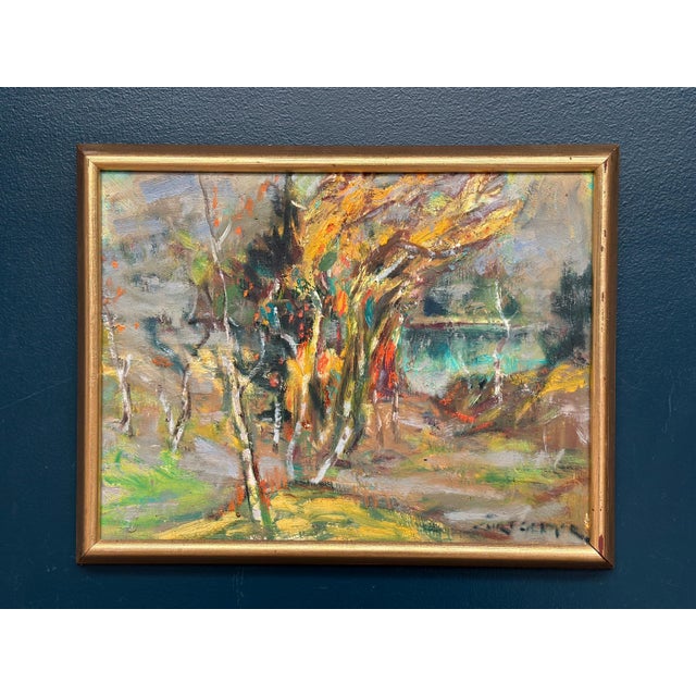 Curt Selmer, Autumn Landscape, 1950s, Oil on Panel, Framed For Sale - Image 14 of 18