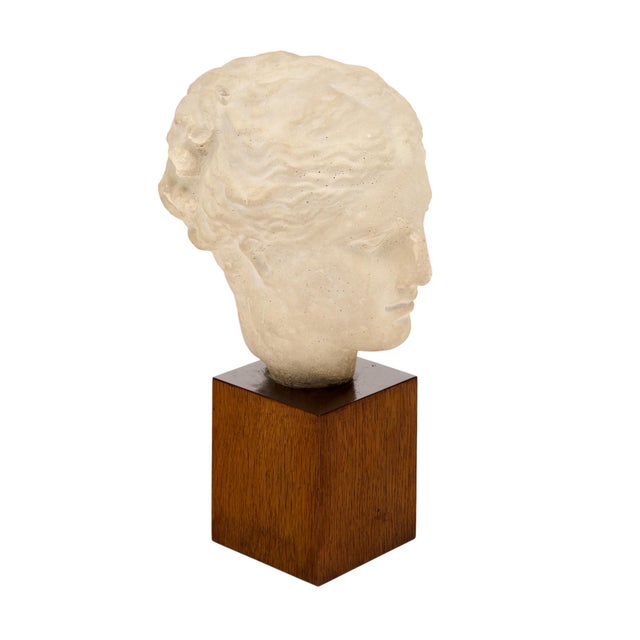 Art Deco Period, French Bust of Hygieia, Wood and Plaster, Circa 1940 For Sale - Image 4 of 9