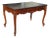 French Louis XV Style Carved Walnut Partners Desk With Leather Top. For Sale