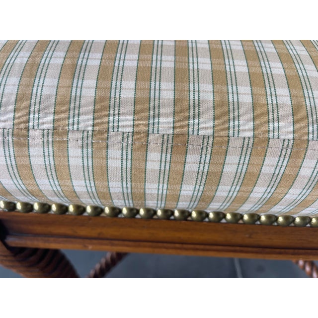 William Switzer Ottoman, Barley Twist, Hooved Feet, Traditional Style For Sale - Image 9 of 13