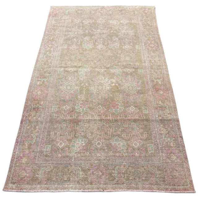 Antique Azeri Rug From Turkey 4x7 | Faded Floral Design For Sale - Image 4 of 4