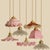Art Deco Ruffled Murano Hand Blown Glass Pendants in Pink and White, 1940 For Sale - Image 10 of 11