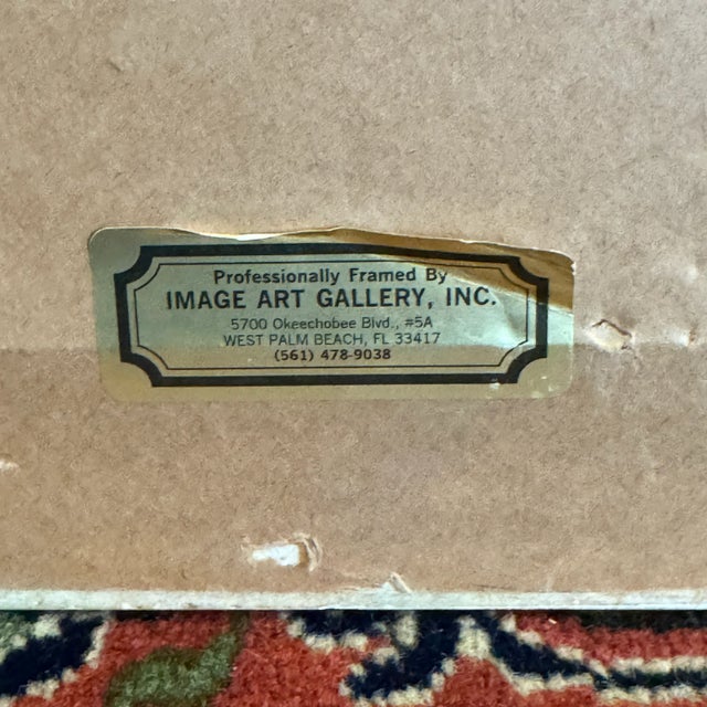 Vintage Original Tropics Print by Y. Hughs of Toucans With Illustrated Matt & Orange Frame For Sale - Image 12 of 12