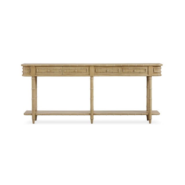 Mid-Century Modern Hollywood Regency Faux Bamboo Console For Sale - Image 3 of 10