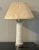 Early 20th Century Vintage Ceramic Table Lamp Ivory Gold Leaf, French Design, Original Shade With Bakelite Plug For Sale - Image 5 of 13