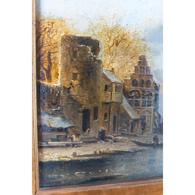 17th or 18th Century Dutch Old Master Ice Skating Painting For Sale - Image 9 of 13