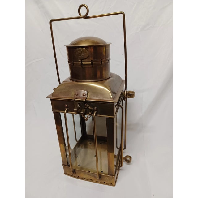 Vintage Brass Neptune Lantern For Sale - Image 12 of 12