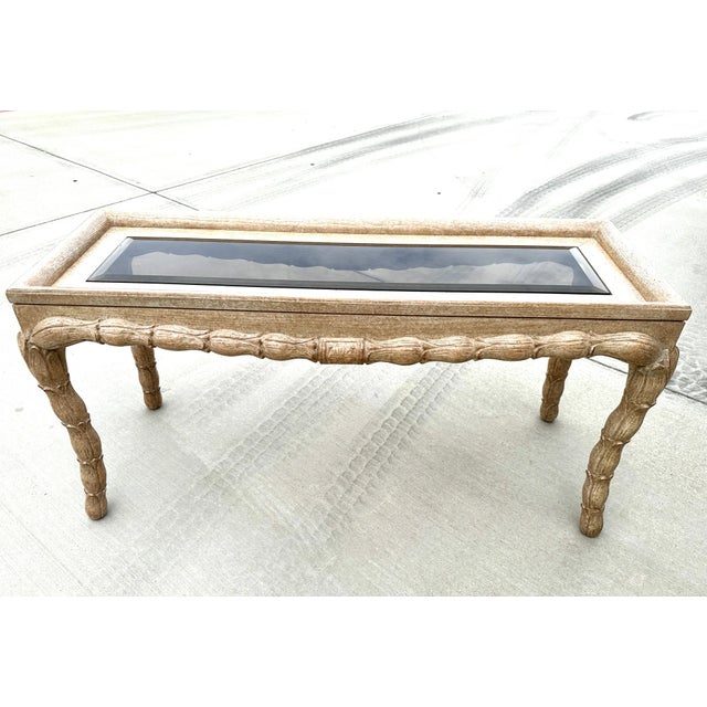 Kreiss Style Carved Flower Petal Leg Console Table For Sale - Image 10 of 10