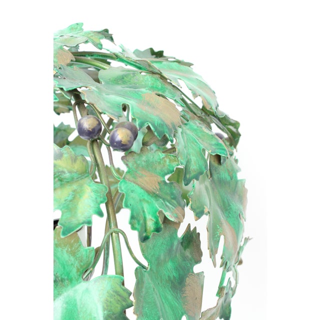 Mid-Century Modern Italian Tole/Hollywood Regency Trailing Leaf Table Lamp For Sale - Image 3 of 6