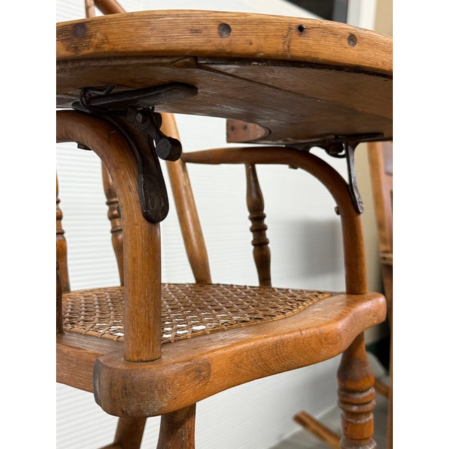 Brown Victorian Cane Seat Child’s High Chair, 19th Century For Sale - Image 8 of 12