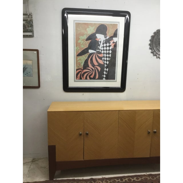 Paper “Garden Strollers” Woodblock on Mulberry Paper by Stiphen White ( NC, 1944) For Sale - Image 7 of 9