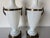 Metal Vintage Paul Hanson French Neoclassical Style White Milk Glass Urn Table Lamps – A Pair For Sale - Image 7 of 13