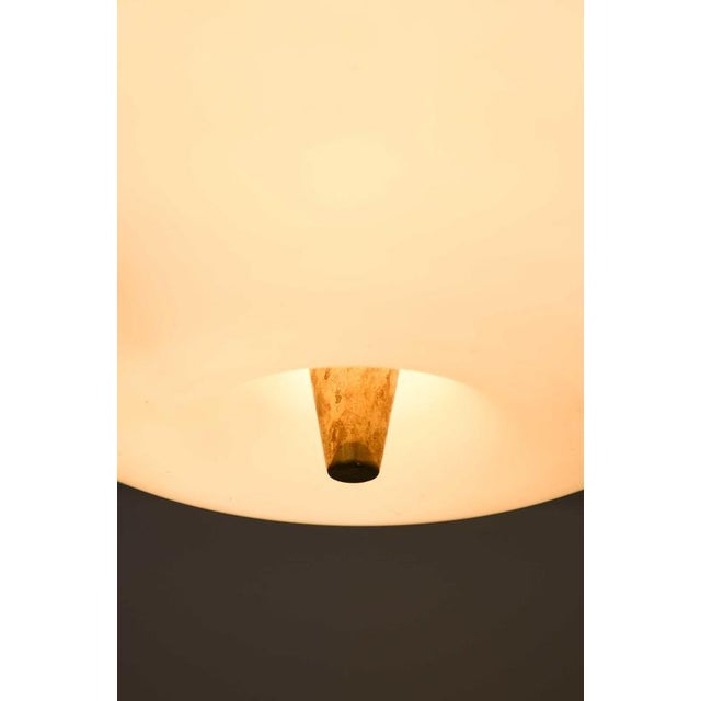 Metal Model 71 Ceiling Lamp in Brass and Opaline Glass attributed to Lisa Johansson-Pape, 1950s For Sale - Image 7 of 11