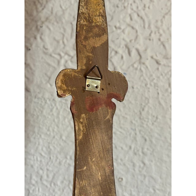 20th Century Italian Gold Gilt Wood Wall Plate Shelf Holder For Sale - Image 6 of 7