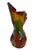 Mid 20th Century Murano Style Handblown Freeform Art Glass Vase – Swirled Red, Yellow & Green For Sale - Image 5 of 18