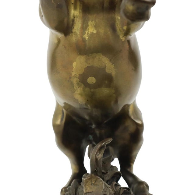 Vintage Feng Shui Bronze Rearing Horse Statue, 1950s For Sale - Image 6 of 16