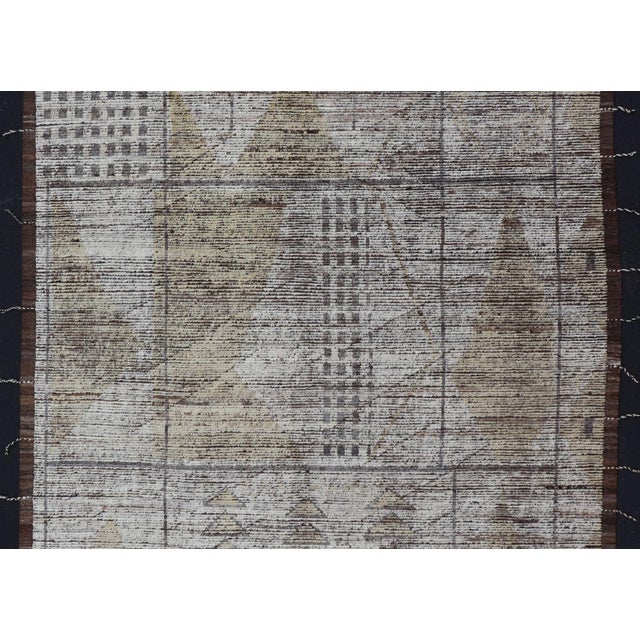 Tribal Hand Knotted Moroccan With Modern Design in Cream and Earth Tones** For Sale - Image 12 of 16