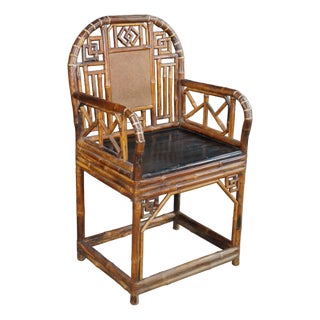 Antique 19th C. Chinese Export Brighton Pavilion Bamboo Chinoiserie Armchair For Sale