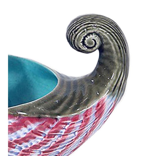 Wedgwood Majolica Nautilus Shell Spoon Warmer, Circa 1879 A wonderfully theatrical piece of Victorian majolica, modeled as...