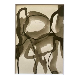 Abstract in Black and White Original Painting by Stephanie Cate For Sale