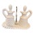 Vintage Fenton Hobnail Milk Glass Oil Vinegar Cruet Set Center Metal Handle Tray For Sale