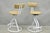 Cal-Style Vintage Postmodern Memphis Style White Tubular Metal Swivel Bar Stools - A Pair For Sale - Image 4 of 17
