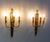 Wood Louis XVI Triple Sconces in Brass and Iroko, 1960s, Set of 2 For Sale - Image 7 of 13