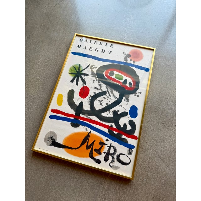 Printmaking Materials 60s Miró Galerie Maeght Exhibition Lithograph Print Professional Frame For Sale - Image 7 of 12