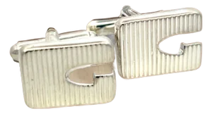 Late 20th Century Gucci Estate Mens Cufflinks Sterling Silver