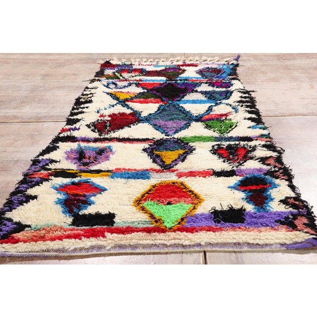 Vintage Azilal Boucherouite Moroccan Rug, 03'01 X 07'02 For Sale - Image 9 of 10