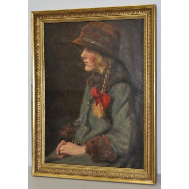 Carl Stilling (Denmark, 1874-1938) "Dutch Girl" Oil on Canvas C.1924 For Sale - Image 9 of 9