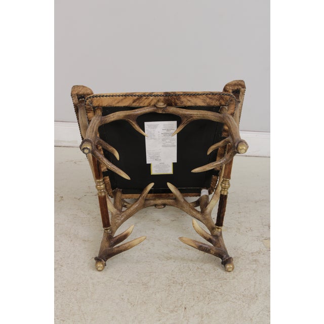 Theodore Alexander Antler Chair W. Animal Hide For Sale - Image 14 of 15