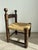 Vintage Low Wood Fireplace Chair with Straw Seat in the style of Charles Dudouyt, 1940s For Sale - Image 10 of 10