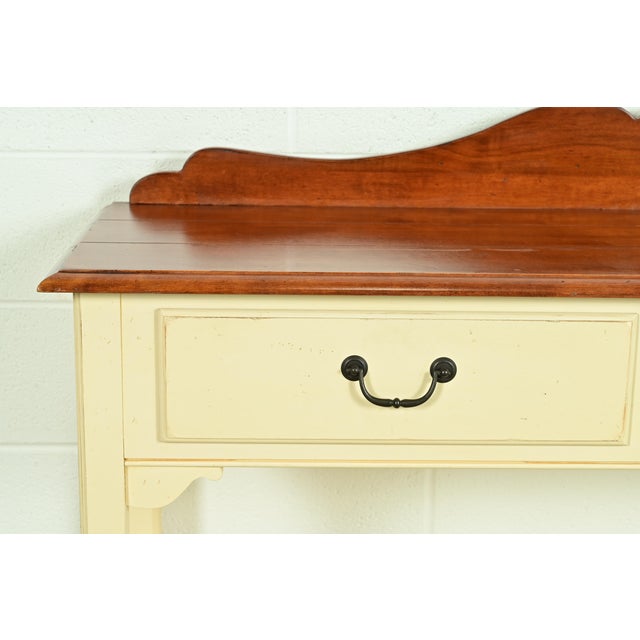 Ethan Allen American Colonial Cream Lacquered Maple Sideboard Buffet Server or Console Table For Sale - Image 9 of 15