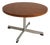 Mid-Century Round Coffee Table with Teak Top and Chrome Cross Base For Sale