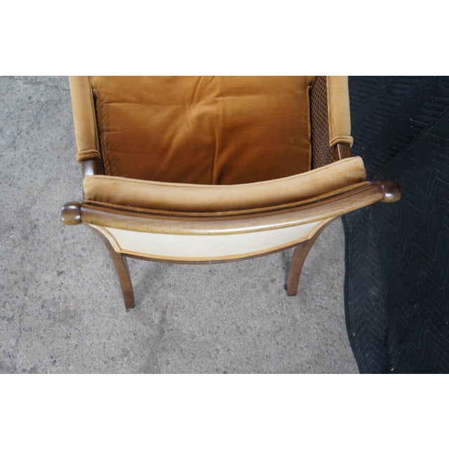 Wood 2 Hickory Chair French Regency Double Caned Walnut Fauteuil Bergere Armchairs For Sale - Image 7 of 14