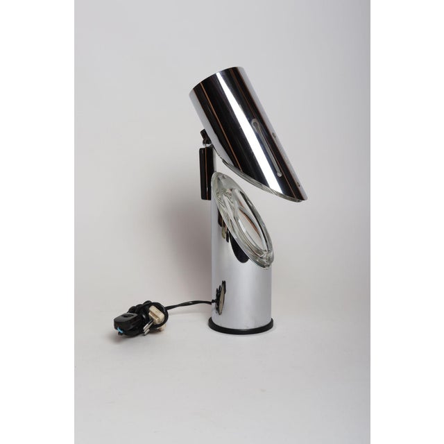 Oscar Torlasco Vintage Italian Chrome and Glass Collapsible Table Lamp by Oscar Torlasco For Sale - Image 4 of 18